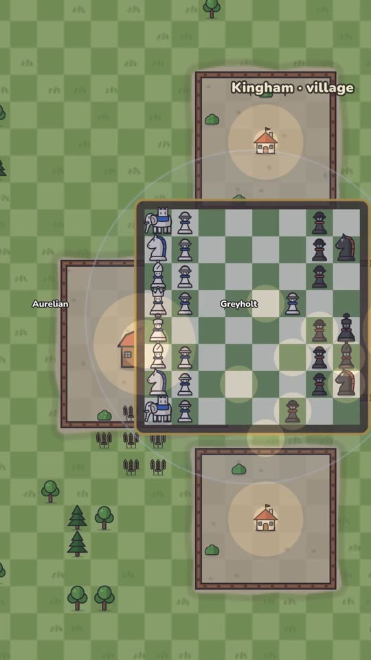 A battle board mid-game